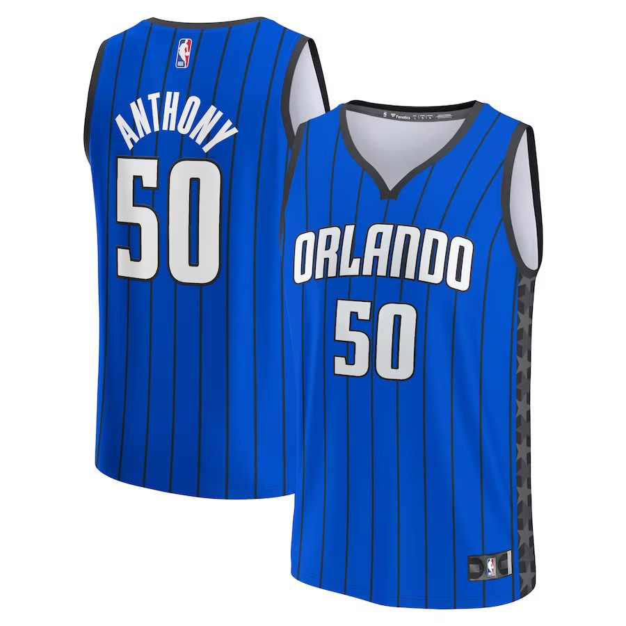 Men Orlando Magic 50 Cole Anthony Fanatics Branded Blue 2022-23 Fast Break Replica NBA Jersey